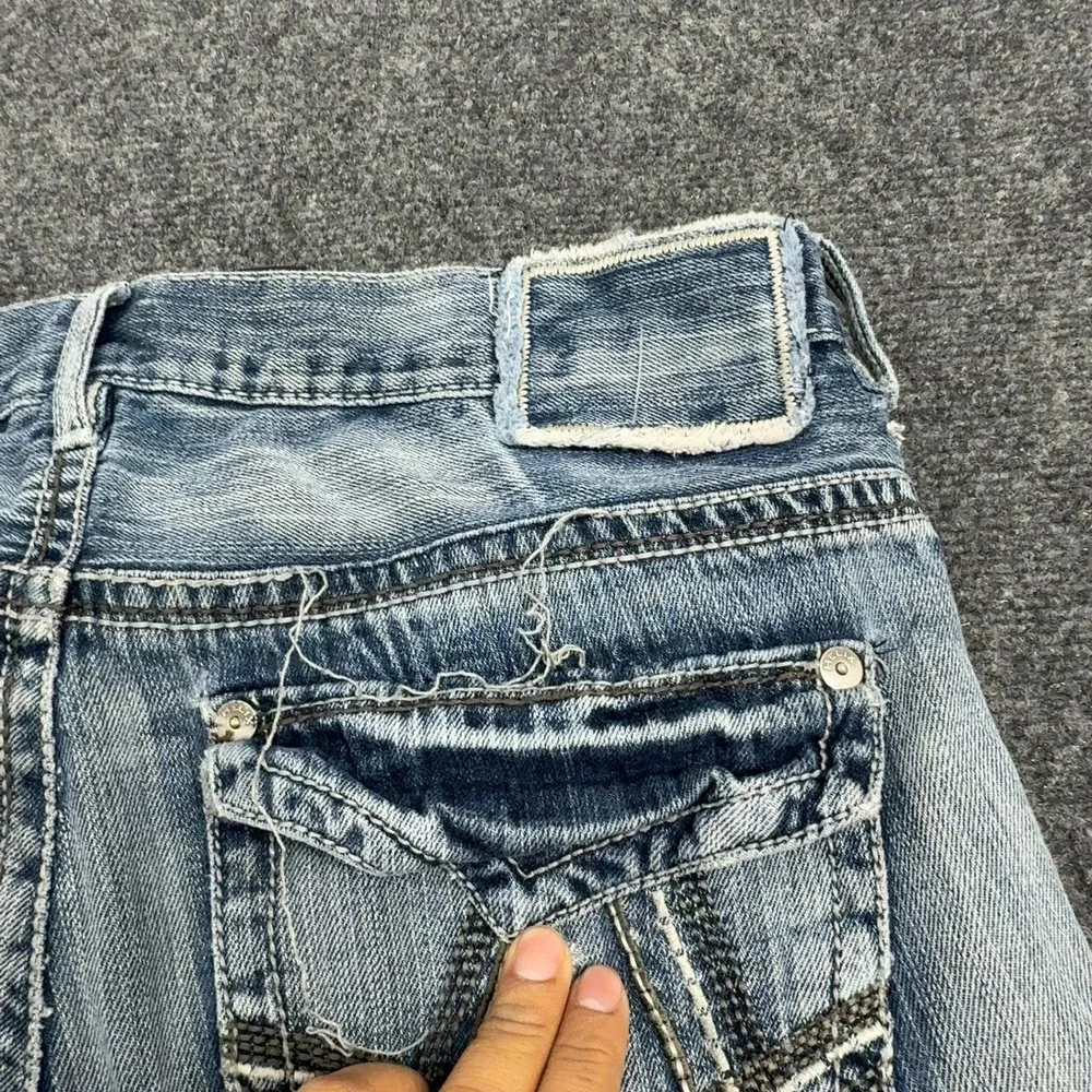 Helix Jeans Mens 32x32 Blue Denim Slim Boot Distressed Y2K Streetwear